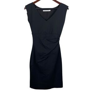 Diane von Furstenberg | Bevan Black Ruched Cap Sleeve Dress